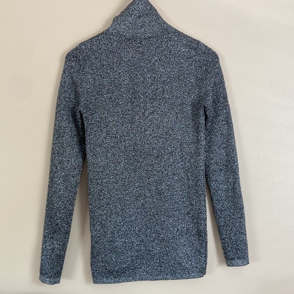 Sandro- Metallic Silver Stretch Knit Turtleneck Top - Picture 8 of 10